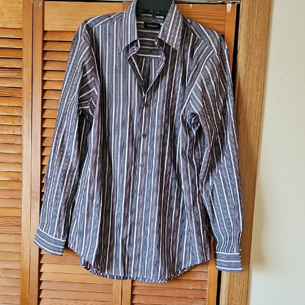 Van Heusen Men's Dark Striped Button Down Shirt